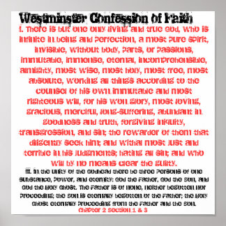 Poster Westminster Confession Ch. 2 Section 1 et 3