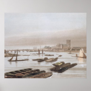 Poster Westminster du pont Waterloo, comprenant