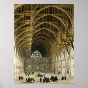 Poster Westminster Hall, gravé par le pub de J. Bluck