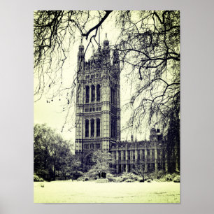 Poster Westminster, Parlement, Hiver Londres - Anglais