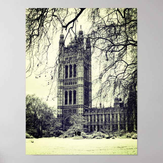 Poster Westminster, Parlement, Hiver Londres - Anglais (Devant)