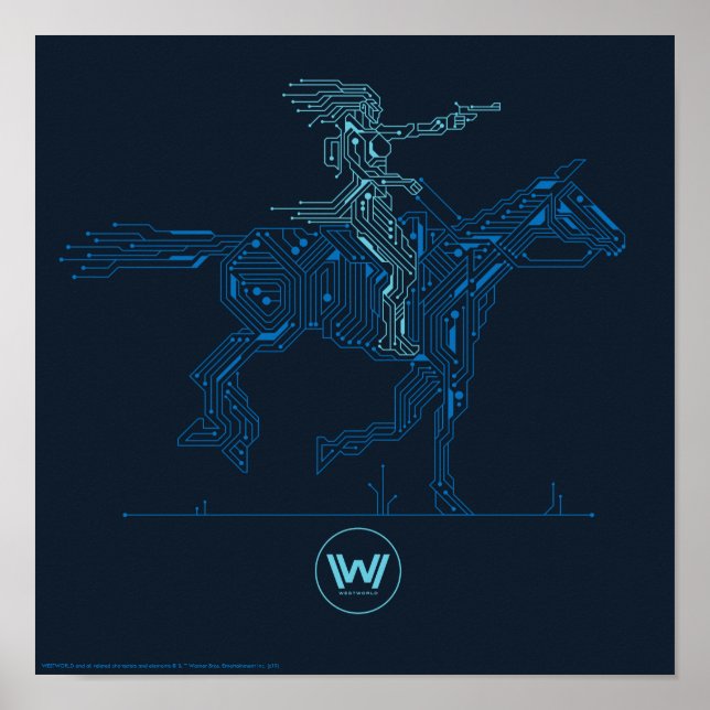 Poster Westworld | Dolores Riding Horse Circuit Graphique (Devant)