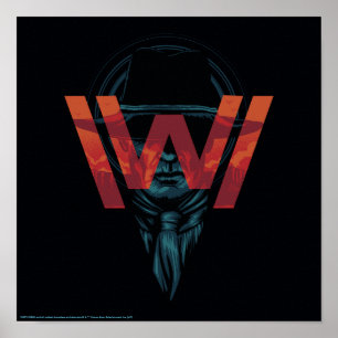 Poster Westworld   L'homme en noir logo graphique