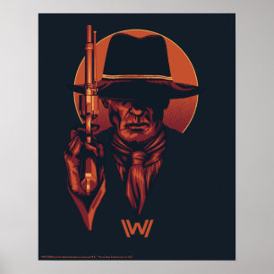 Poster Westworld Man in Black With Revolver