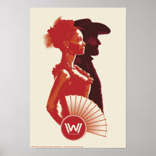 Poster Westworld   Portrait du crayon maeve et hector