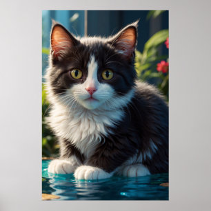 Poster *~* Wet AP68 2:3 Chat Feline Kitten Kitty Sweet