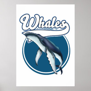 Poster Whale cartoon logo