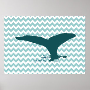 Poster whale print wall decor