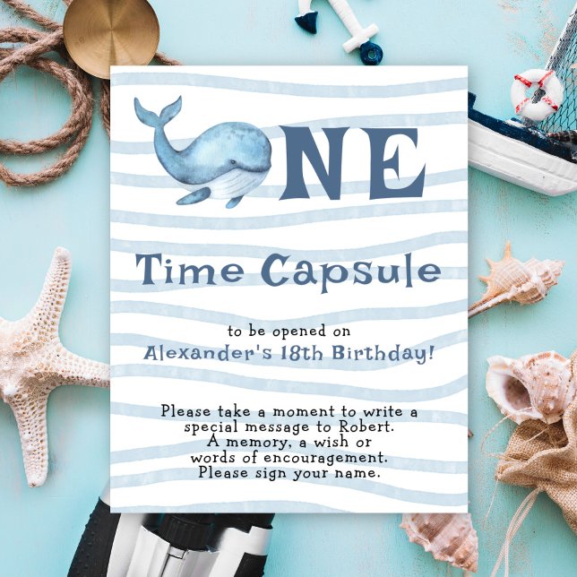 Poster Whale Time Capsule 1st birthday (Créateur téléchargé)