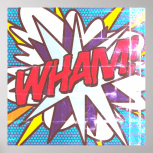 Poster WHAM Amusement Bande Dessinée Rétro Pop Art
