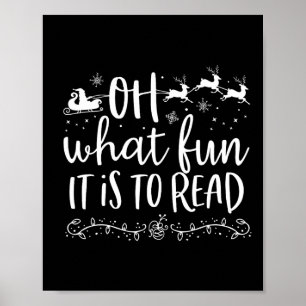 Poster What Fun It Is To Read Librarian Christmas Book