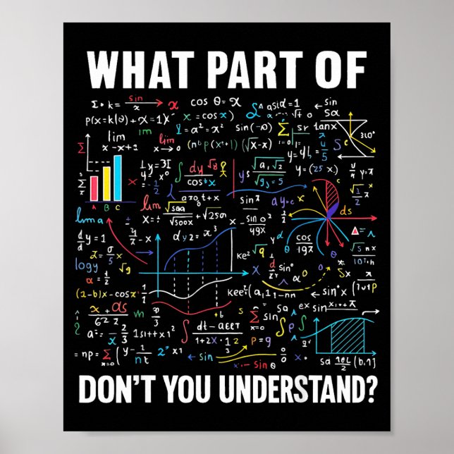 Poster What Part Of Don't You Understand _ Funny Math Tea (Devant)