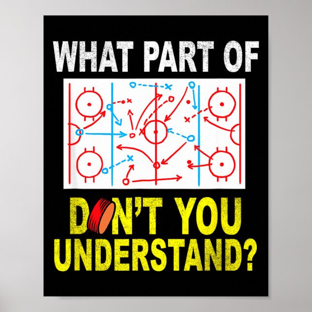 Poster What Part Of You Don't Understand_ Funny Ice Hocke (Devant)