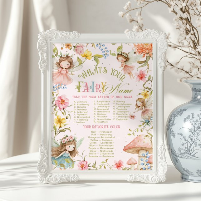 Poster Whats your fairy name Fairy Bright Birthday (Créateur téléchargé)