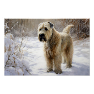 Poster Wheaten Terrier Laisser neiger Noël