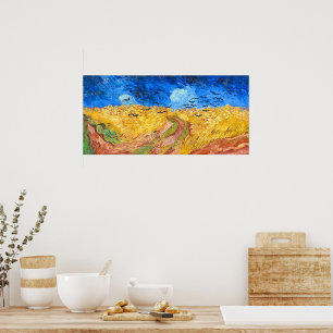 Poster Wheatfield with Crows (1890) Van Gogh Landscape