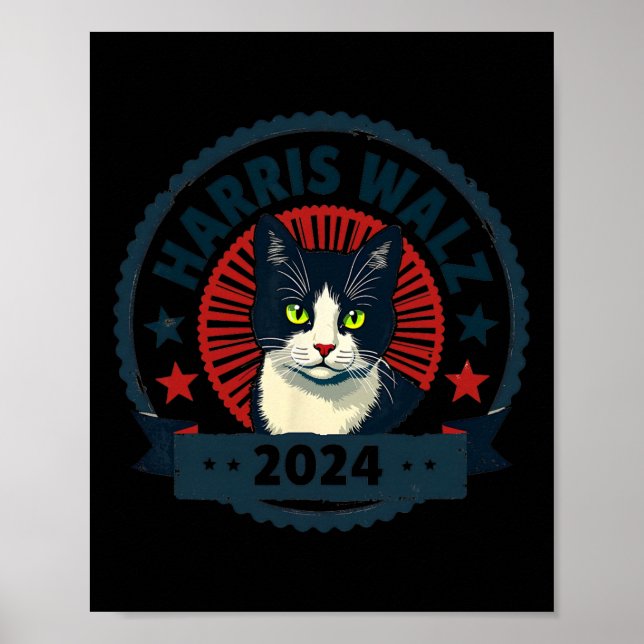 Poster Wheimer 2024 Funny Cat Election Kamala Harris Tim (Devant)