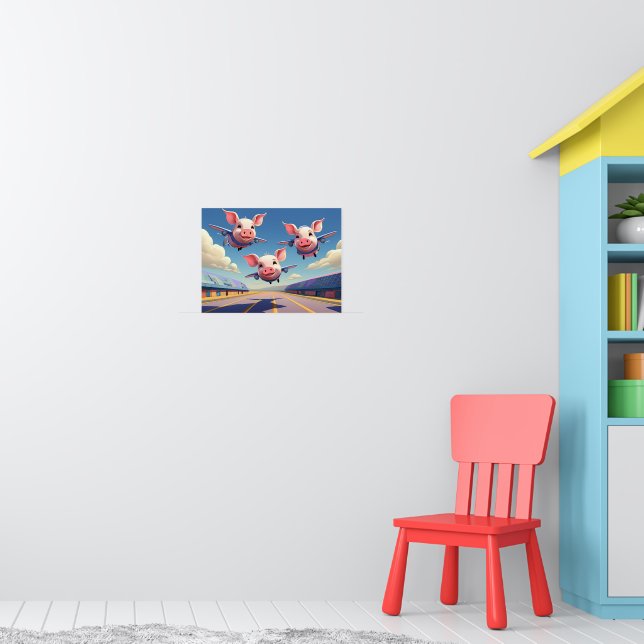 Poster When Pigs Fly Funny Winged Pigs (Pépinière 1)