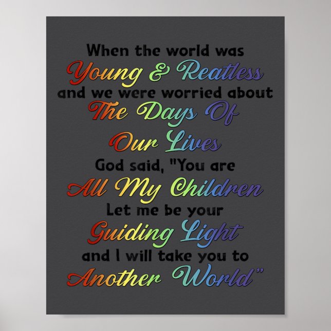 Poster When The World Was Young And Restless God Said Mot (Devant)