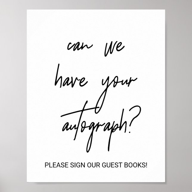 Poster Whimsical Calligraphy Autograph Guest Book Sign (Devant)