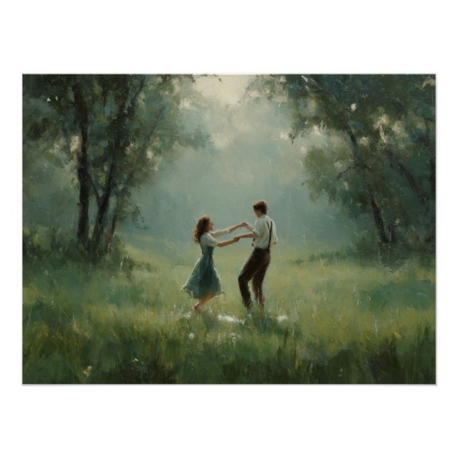 Poster Whimsical Forest Dance Couple Scene (Devant)