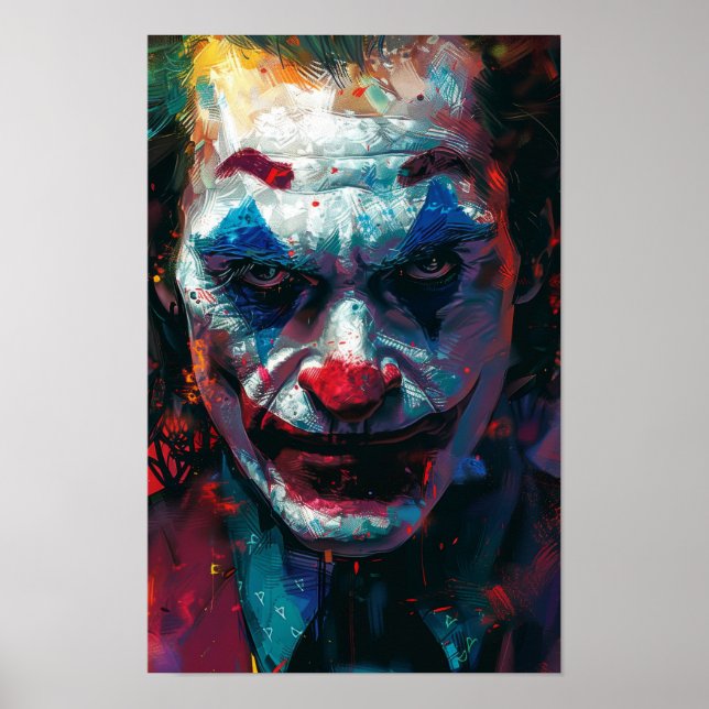 Poster Whimsical Joker Smile Motif répétitif (Devant)