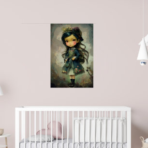 Poster Whimsical Kawaii Fairy Tale Girl