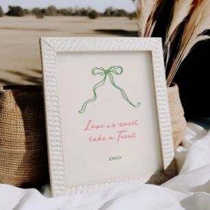 Poster Whimsical Quirky manuscrit Bow Love est doux