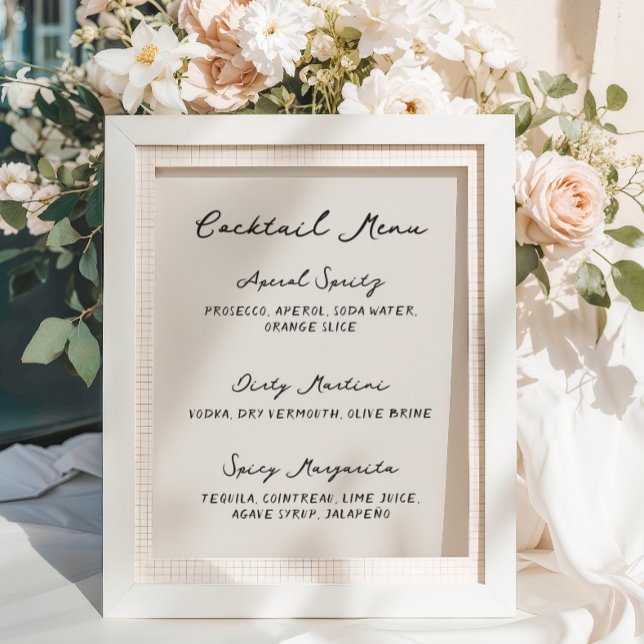 Poster Whimsical Quirky Menu Cocktail manuscrit manuscrit (Créateur téléchargé)