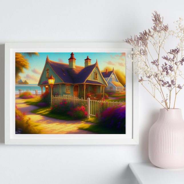 Poster Whimsical Seaside Cottage Pittoresque (Créateur téléchargé)