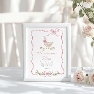 Poster Whimsical Silly goose rose bow Momosa Bar