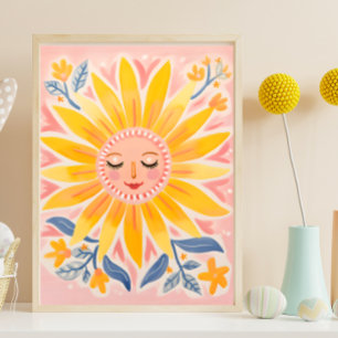 Poster Whimsical Sunflower Wall Art