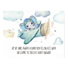 Whimsical Watercolor Elephant Baby shower avion