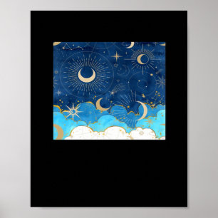 Poster Whimsigoth Nuages Sun Moon Witchy Classic
