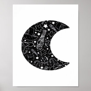 Poster Whimsigoth Witch Moon Wicca Kawaii Goth Tattoo Ast