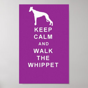 Poster WHIPPET Gardez le calme Marchez le Whippet grand p