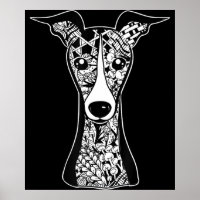 Whippet Lover | Art graphique italien Greyhound Fa