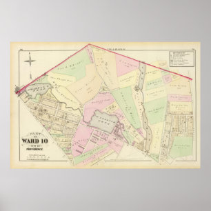 Poster Whipple's Pond Geneva Mills Wanskuck Mil Atlas Car