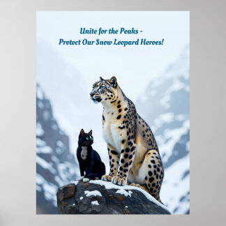 Poster Whiskers Montagne : Felini rencontre le léopard de