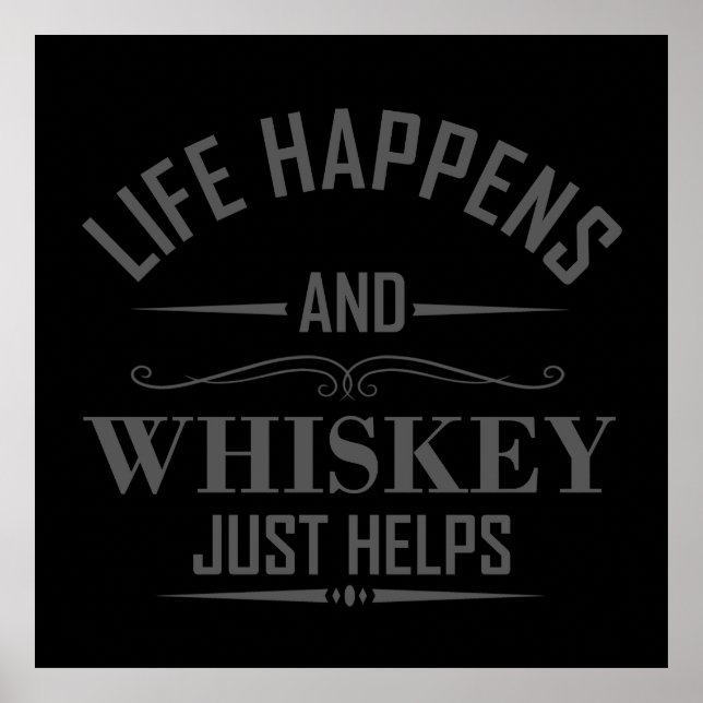 Poster Whiskey aide à boire de l'alcool en disant (Devant)