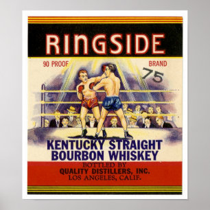 Poster Whiskey Bourbon Kentucky Straight Vintage Ringside
