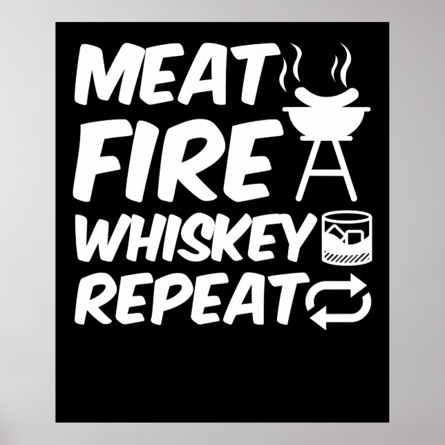 Poster Whiskey de feu de viande Répétition | Drôle de dir (Devant)