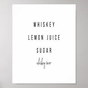 Poster Whiskey Sour Cocktail Recette