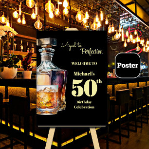 Poster Whisky d'anniversaire 50 ans pour hommes vieilli à