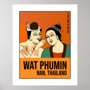 Poster Whisperpering Mural, Nan, Thaïlande Travel