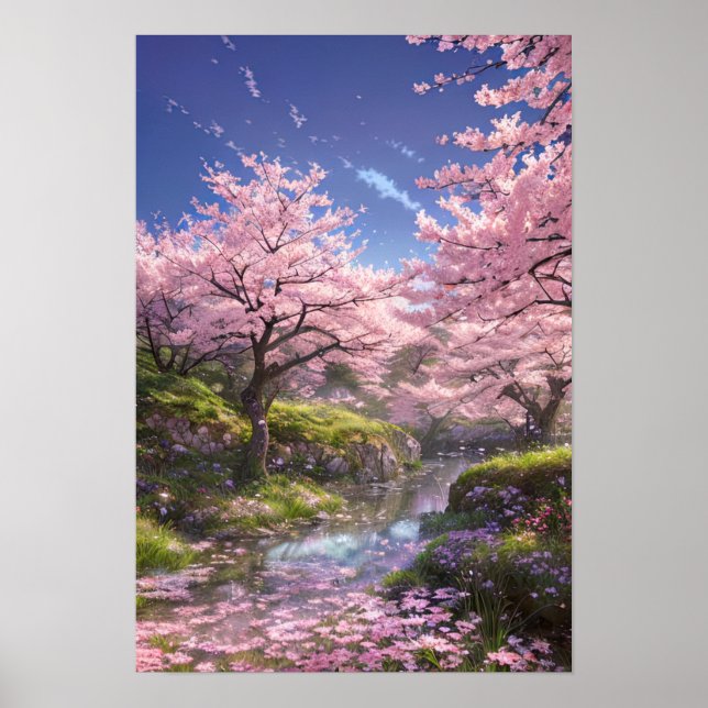 Poster Whispers of Blossom and Stream (Devant)