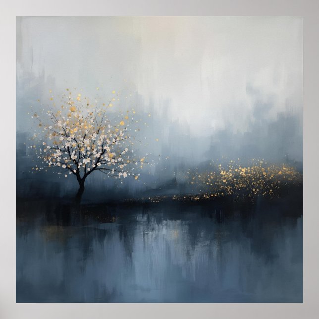 Poster Whispers of Light : Blossoms in the Mist (Devant)