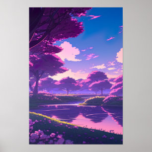 Poster Whispers of, Paysage Anime
