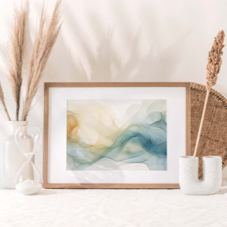 Poster Whispers of Serenity : Abstrait Watercolor Print