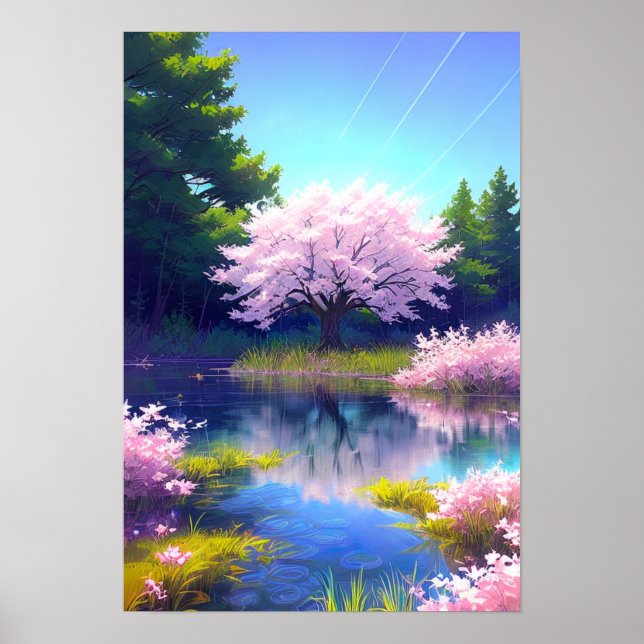 Poster Whispers of Spring, Embracer le Sakura Tree (Devant)